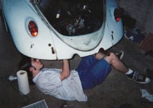 Me workin' on car