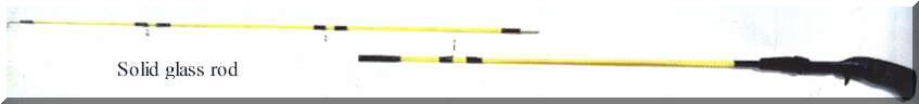 Fishing rod solid glass construction.  rough handling rod ideal for children. Also solid glass trolling seaboat rod