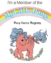 I'm Registered with the My Little Pony Name Registry!