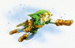 Adult Link swimming