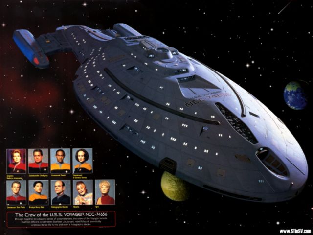 Voyager and her crew, from STInSV