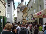 View of Draculas house and the Clock Tower.