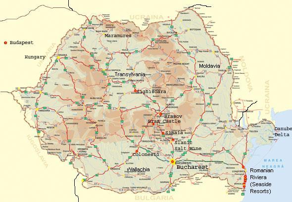 A basic location map of Romania.