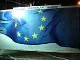 The same artshow. Quite a funny picture. Get it? No? Then look closer. Hint: Where was the flag made? Get it now? Finally! :- Again slightly anti-EU. There were other billboards, even ones not concerning the EU, but I like these ones the most hehehe. By the way I'm pro-EU.