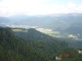 Sinaia from inside the cablecar.