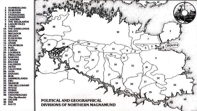 Mapa político de Magnamund del Norte