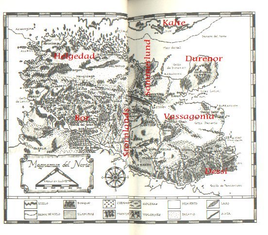 Mapa de Magnamund del Norte; pulsa sobre cada regin para ir a la descripcin de la nacionalidad