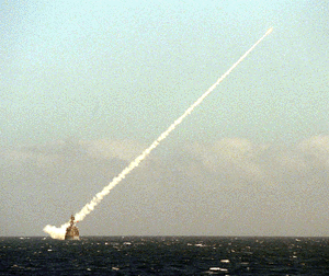 UN Naval Unit firing Sea-to-Air missile