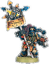 A Chaos Space Marine Standard Bearer