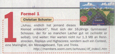 Nominee #1 in the Internet Magazin 12/98