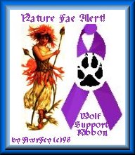 Fae-Wolf Paw Purple Support Ribbon