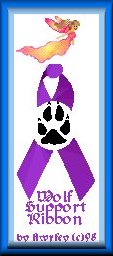 Butterfly Fae Wolf Support Purple Paw Ribbon-Small