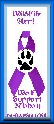 Wildlife Wolf Support Purple Paw Ribbon-Small