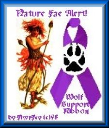 Fae Wolf Support Purple Paw Ribbon-Large