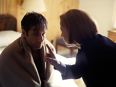 Scully looked after Mulder in a motel