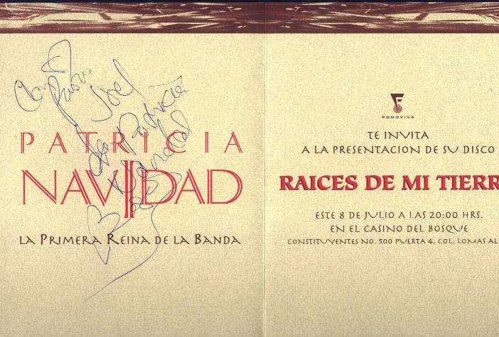 Invitacin a la presentacin del disco Raices de mi tierra