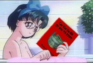 Ami-chan holding a book by Bob.