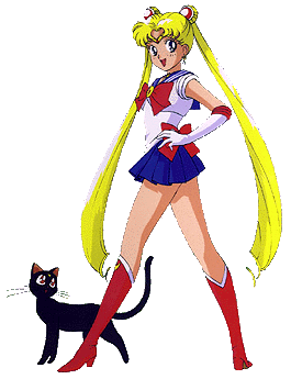 Sailor Moon and Luna Standing