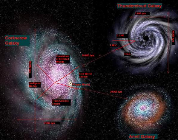 Click Here to see the full-sized Three Galaxies Map.
Warning! This is a HUGE file.