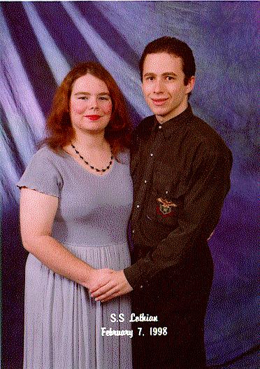 Kate and Stephen at the dorm hall dance.  Stephen doesn't like this picture, but Kate thinks it's cute.