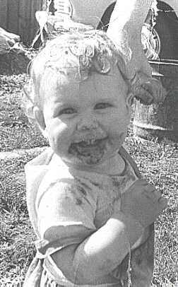 Craig at a young age, learning to eat concrete. If I've been 'heavy' ever since I have a darned good excuse!