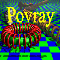 Several images generated with povray