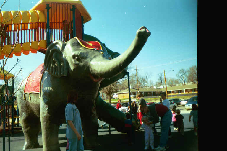 This is Mr. Circus Elephant. He was being tortured  that day by little kids.