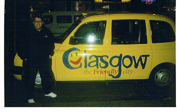 This is a 2000 photo of me in Glasgow, Scotland.