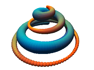 A snake like spiralform renderd with POV and the cspiral - plugin