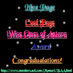 Montari Dave's Cool Page Award