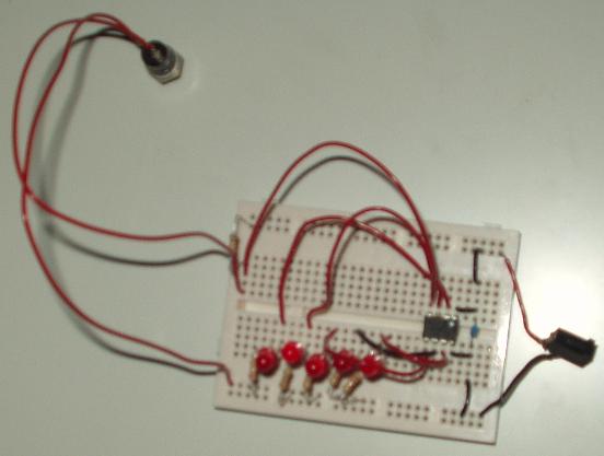 Push-button LED Sequence breadboard