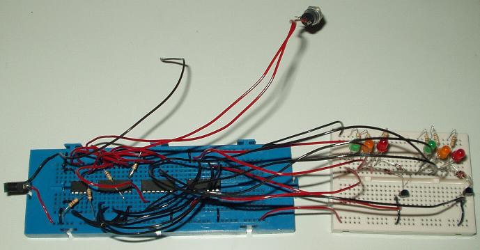 Traffic Light Junction Simulator breadboard