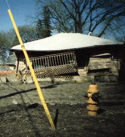 A house destroyed by the flood