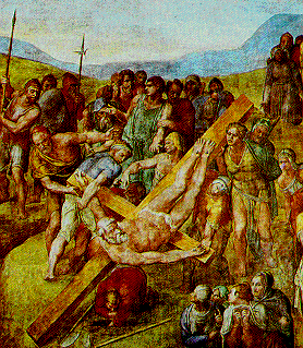 picture  The  Crucifixion  of  St.  Peter,  by  Michelangelo  Buonarroti