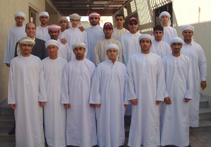 Marc with some of his students at the Petroleum Institute (Fall 2002)