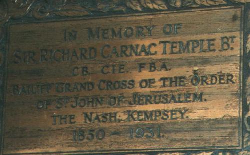 Plaque in the Church