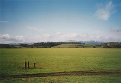 Picture of the South Ham, looking west towards the snow-topped Malvern Hills.