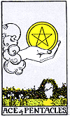 'The Ace of Pentacles' Tarot Card