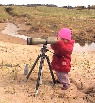 Young ornithologist, Longniddry, Scotland, Apr 2005