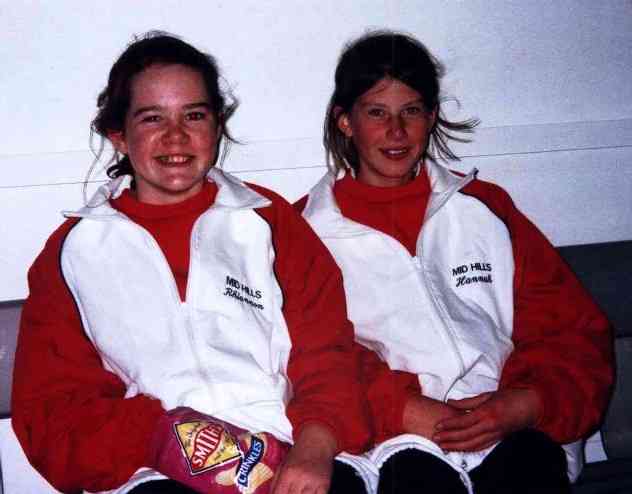 Rhainnon and Hannah on the ferry to KI 15/5/04