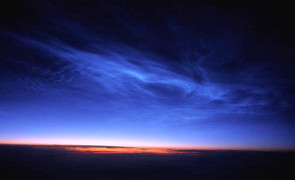 Very high-altitude ice particles form a noctilucent cloud formation.