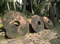 Giant stone money used on Yap island Micronesia