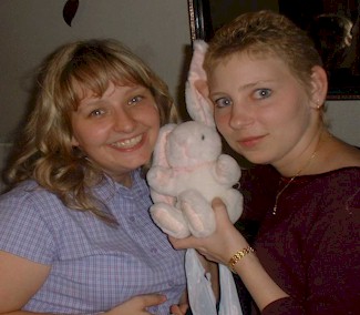 Heather & Libby with the Easter Bunny.