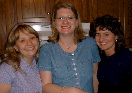 Heather, Amy K, & Heather are all smiles now, but we'll all miss Heather.