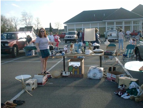 Amy at the yard sale.