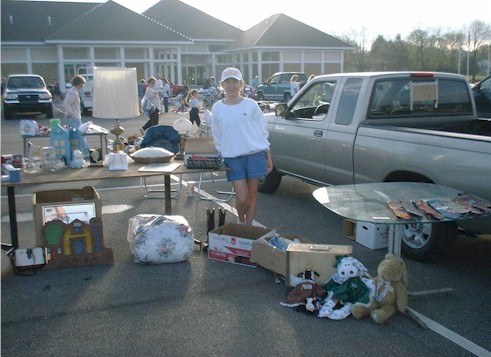 Tammy at the yard sale.