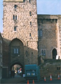 Tower and Archway leading into the Market Square, Hexham - February 2003