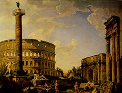 CLICK TO ENTER: Roman Capriccio, Oil on Canvas, by Giovanni Paolo Pannini