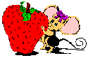 mouse with strawberry