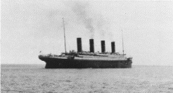 Last photograph ever taken of Titanic after leaving port at Queenstown...